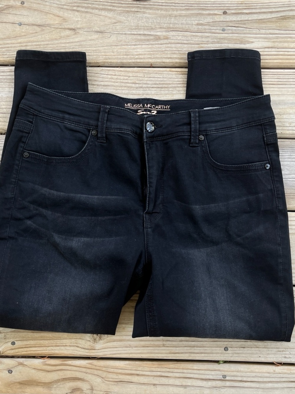 Black Melissa McCarthy Seven7 Pencil Jeans Slimming Silhouette System